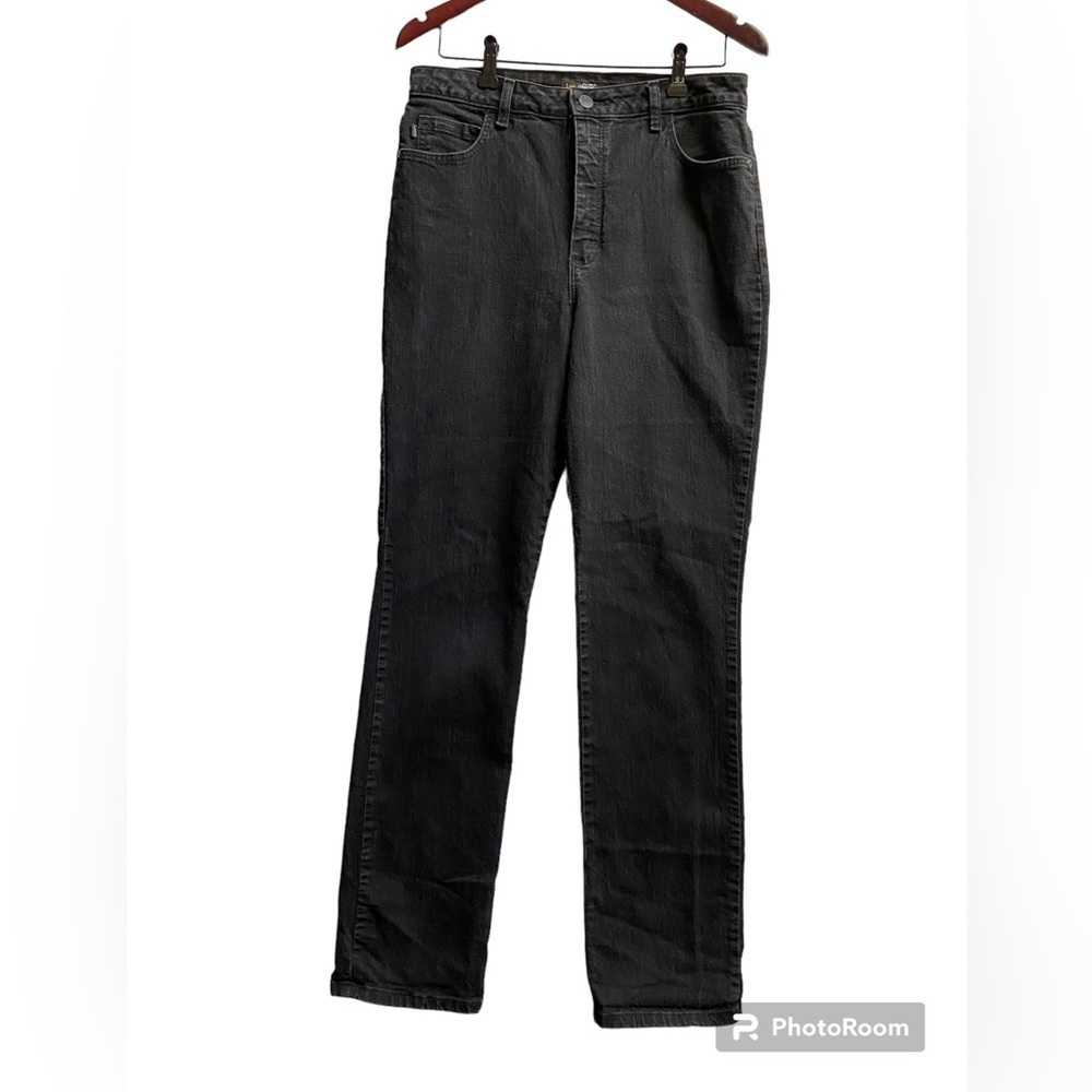 Lee Black High Rise Relaxed Fit Straight Leg Jeans Size 12 Tall
